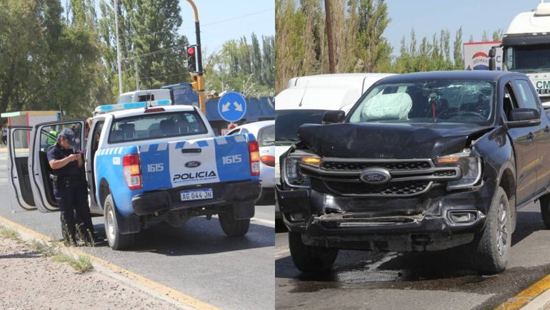 El fuerte choque en Ruta 7 se registró esta tarde a la altura del barrio 11 de Octubre.