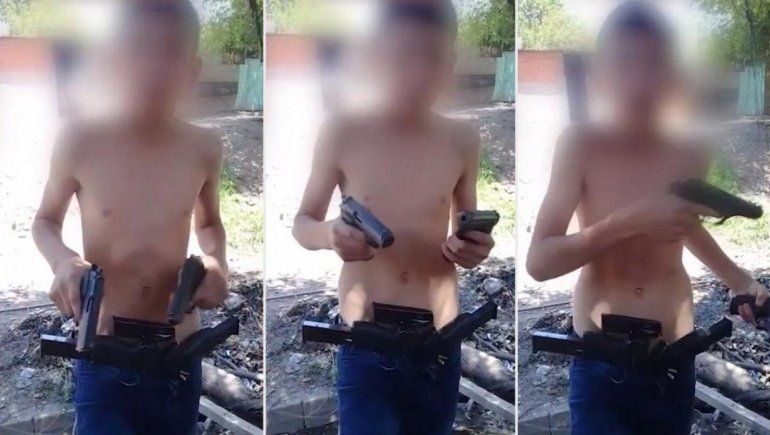 Estremecedor video: un nene armado amenaza con matar a todos