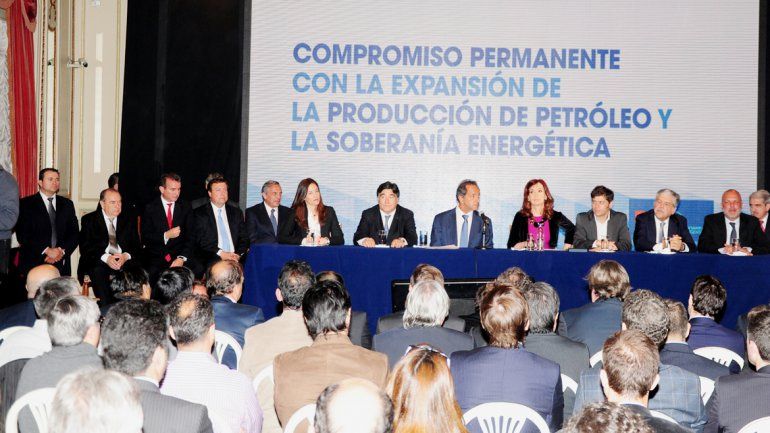 Sapag celebró los alcances del acuerdo. El acto lo encabezó la Presidenta en el Hotel Alvear de Buenos Aires.