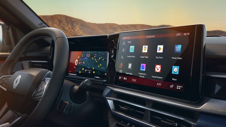 Las pantallas que dominan el frente del Renault Boreal. Foto: Renault. Las pantallas que dominan el frente del Renault Boreal. Foto: Renault.