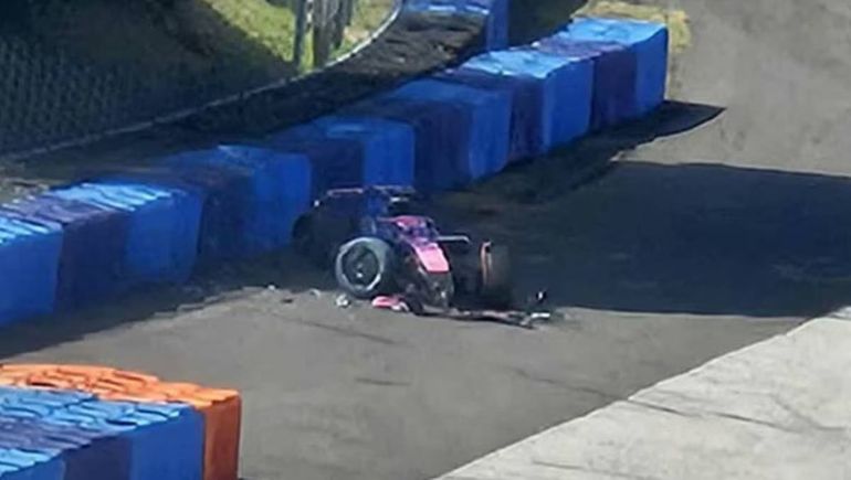 El monoplaza de Colapinto quedó con daños considerables.