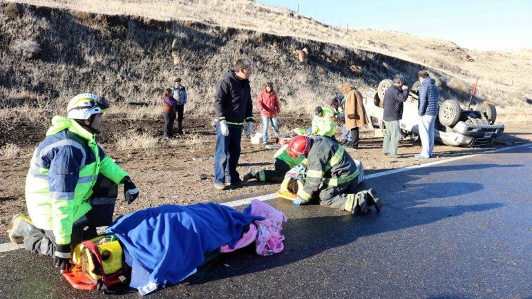 El hielo en la calzada fue el motivo del accidente sobre la Ruta 234.