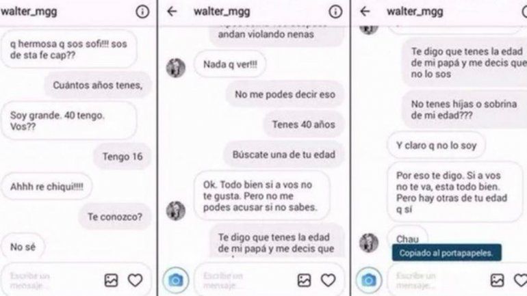 Uno de los chats que complicaron al sacerdote.&nbsp;