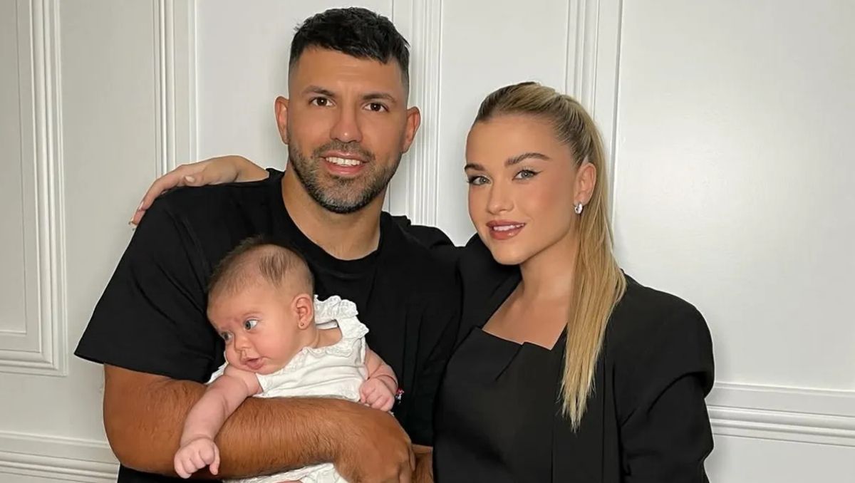 El Kun Agüero y Sofía Calzetti son padres de Olivia.