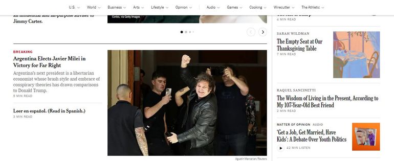 The New York TImes, Estados Unidos. The New York TImes, Estados Unidos.