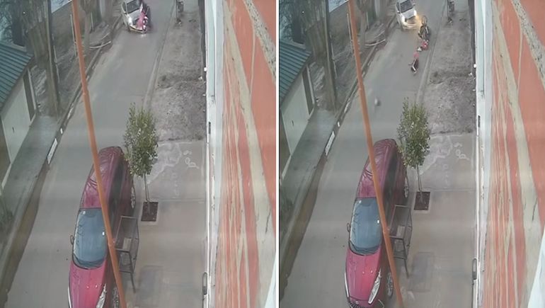 El trabajador de Pedidos Ya sufrió algunos golpes.