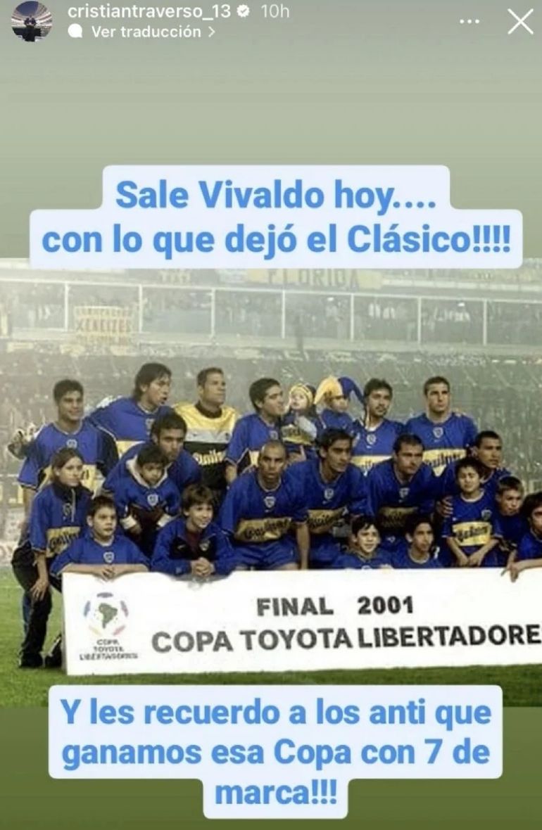 El posteo de Cristian Traverso contra Martín Demichelis El posteo de Cristian Traverso contra Martín Demichelis