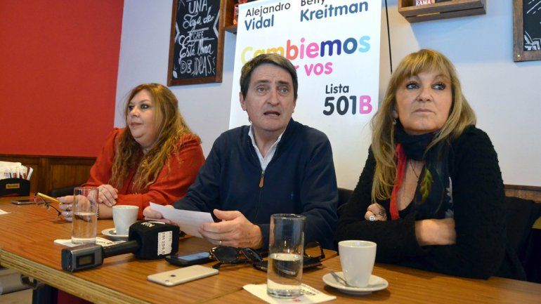 Vidal presentó la lista Por Vos. Estará acompañado por Arias y Kreitman.
