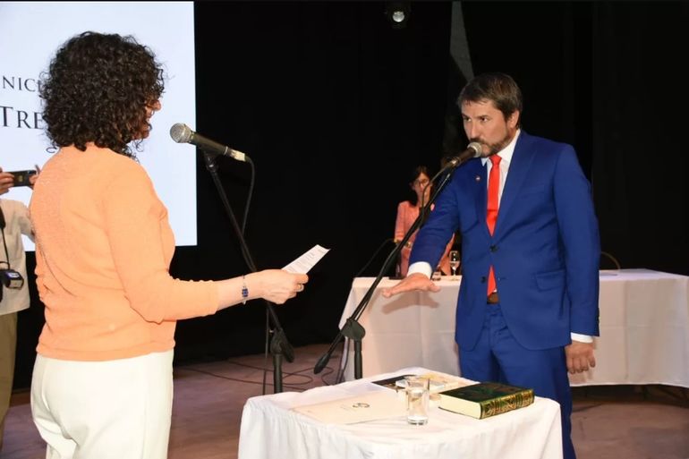 Gerardo Merino en su asunción como intendente de Trelew, el 10 de diciembre de 2023. Gerardo Merino en su asunción como intendente de Trelew, el 10 de diciembre de 2023.