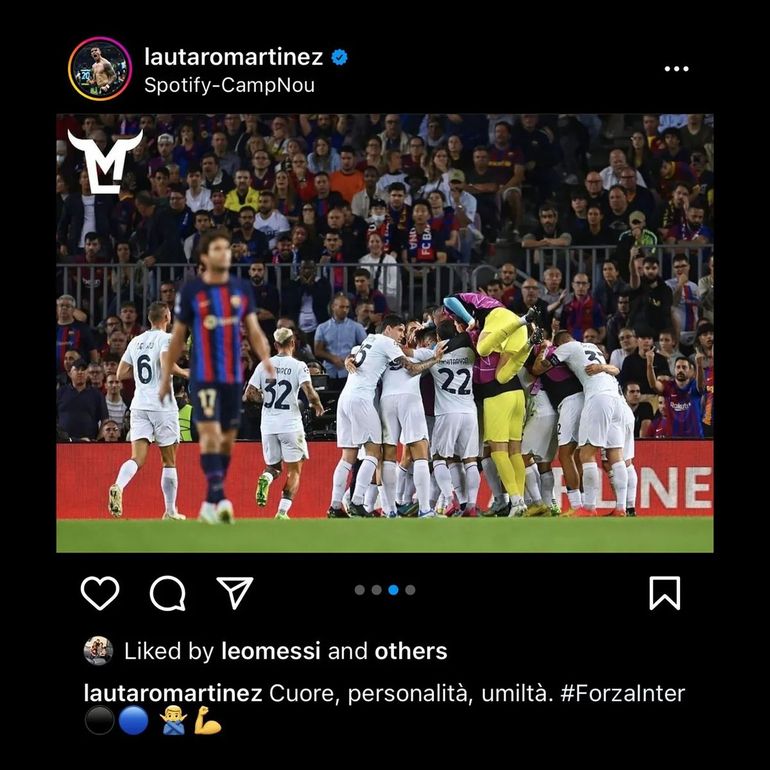 El like de Lionel Messi a Lautaro Martínez que enfureció a los hinchas del Barcelona.