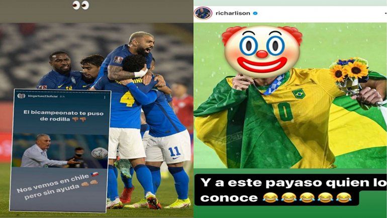 El cruce entre Vidal y Richarlison en Instagram. 
