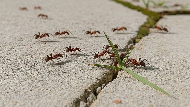 Con una simple barrera de talco, las hormigas pierden sus rastros químicos y abandonan las zonas donde se las veía avanzar. | LM Neuquen Con una simple barrera de talco, las hormigas pierden sus rastros químicos y abandonan las zonas donde se las veía avanzar.