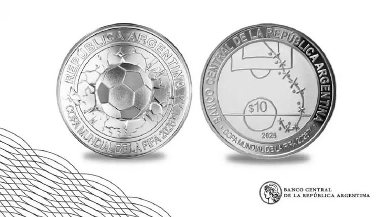 La nueva moneda es un homenaje al segundo gol de Diego Armando Maradona a los ingleses en el mundial de México 1986, considerado el mejor en la historia de los mundiales.