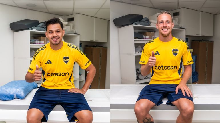 Ángel Romero y Santiago Ascacibar fueron presentados en Boca.