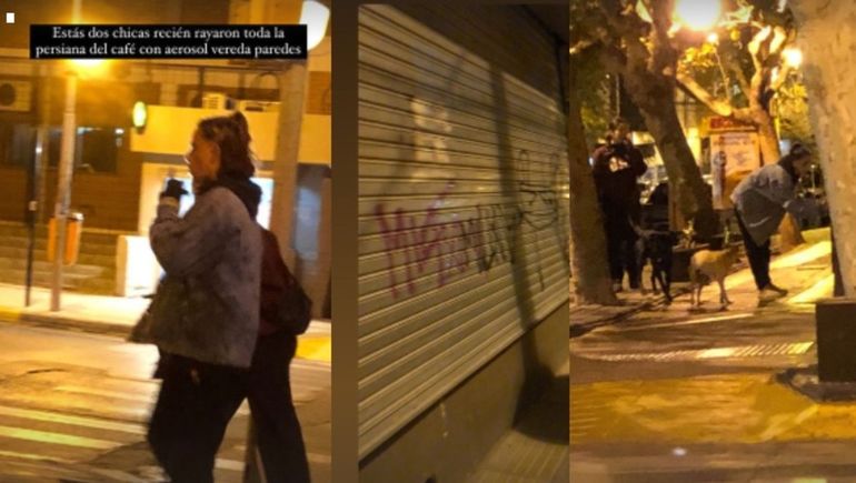 Escracharon y demoraron a dos jóvenes por hacer un grafiti en un local céntrico