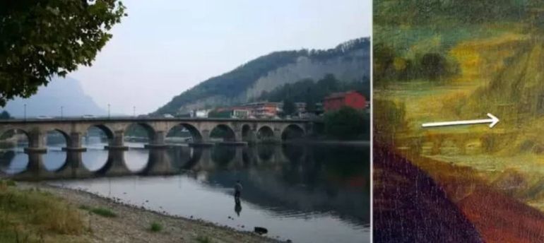 Imagen del puente del lago Garlate en el cual se podría haber inspirado a Leonardo Da Vinci para pintar a La Mona Lisa. Foto: Google. Imagen del puente del lago Garlate en el cual se podría haber inspirado a Leonardo Da Vinci para pintar a La Mona Lisa. Foto: Google.