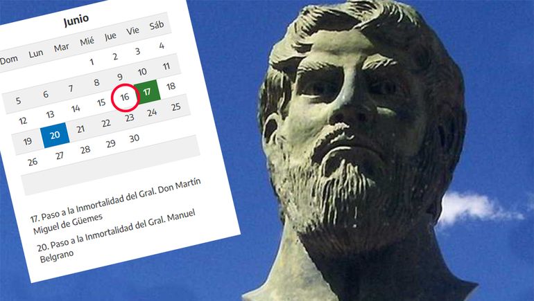 Por un prócer jujeño, junio podría tener un finde XXL, de 5 días