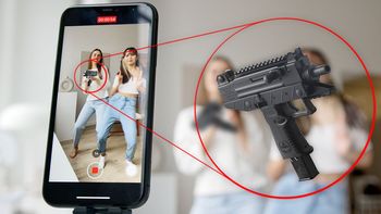 Amestralladora Uzi. TikTok.