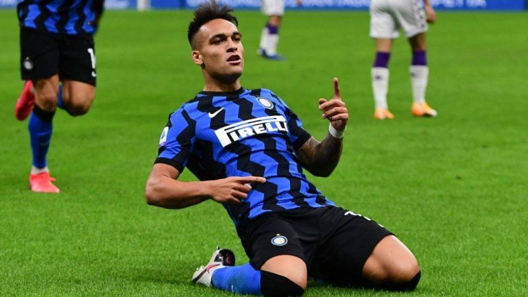 El festejo de Lautaro Martínez.