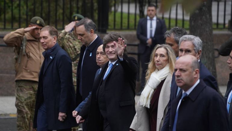 El presidente llegando a la Catedral Metropolitana de Buenos Aires.