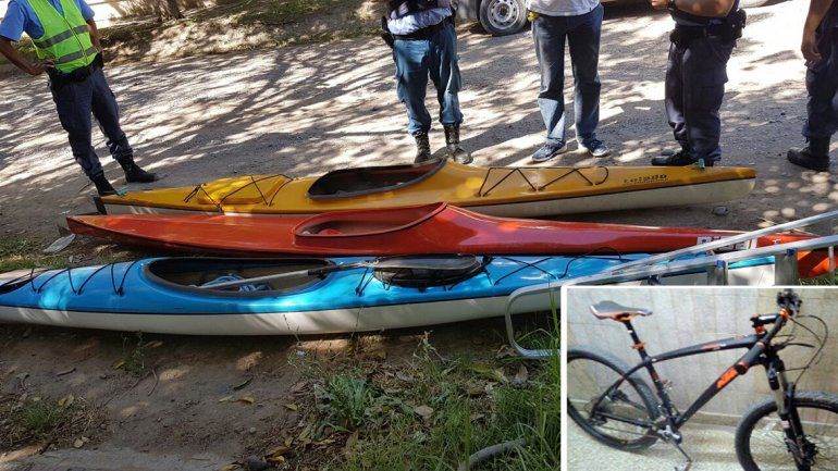 La Policía recuperó la bicicleta de $85 mil y al ladrón también le secuestraron 3 kayaks