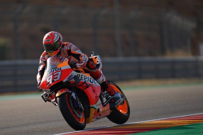 Marc Márquez terminó al frente del viernes del Moto GP en Aragón