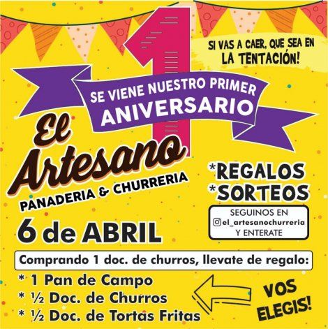 La idea de panadería El Artesano para celebrar su primer año. La idea de panadería El Artesano para celebrar su primer año.
