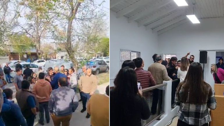 Taxistas ofucados afuera y adentro del Concejo Deliberante de Plottier.
