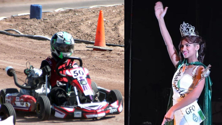 Rocío en la pista con el karting y en su etapa de embajadora. Fotos gentileza Rocío y Enterar Enterar.