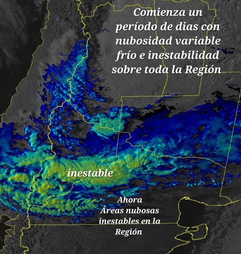 La difusión de la AIC que pronosticó la lluvia e inestabilidad en la región. La difusión de la AIC que pronosticó la lluvia e inestabilidad en la región.