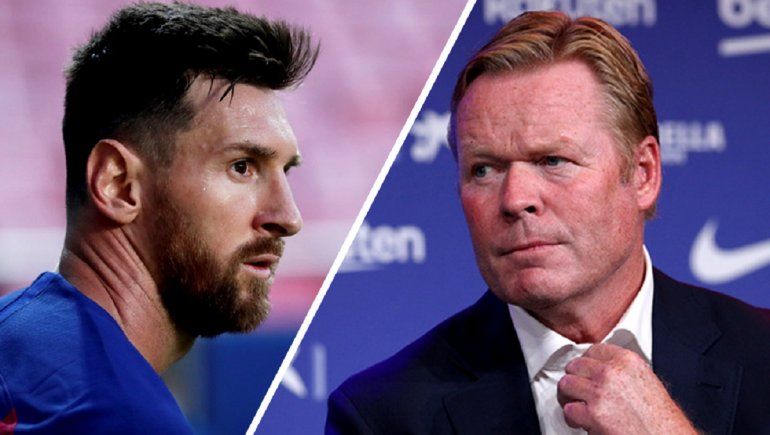 Messi y Koeman.