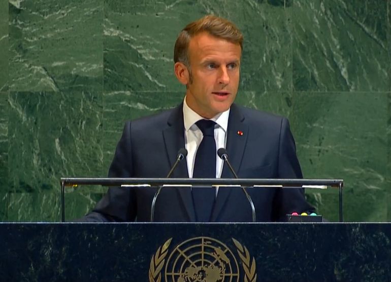 Horas antes del inusitado episodio en Nueva York, Macron reconció a Palestina como Estado en la ONU Horas antes del inusitado episodio en Nueva York, Macron reconció a Palestina como Estado en la ONU