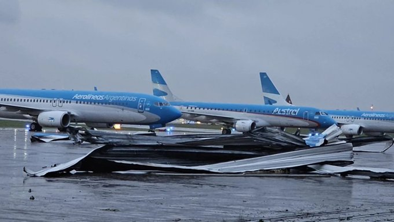 Temporal: Aerolíneas Argentinas explicó por qué resultaron dañadas 20 aeronaves