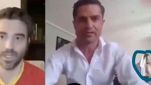 Hizo un vivo en las redes y salió atrás su amante desnuda