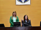 Gloria Ruiz junto a la vicepresidente Victoria Villarruel en su visita a Neuquén / Foto Archivo