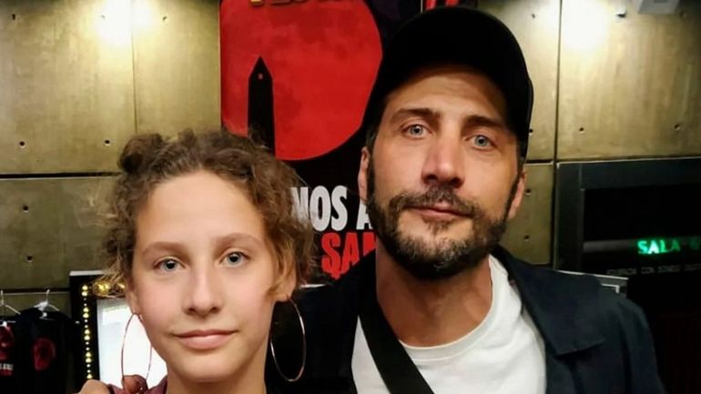Luciano Cáceres y su hija Luciano Cáceres y su hija
