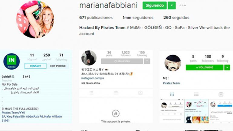 Mariana Fabbiani denunció que le hackearon su cuenta de Instagram