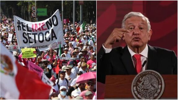Multitudinaria marcha de López Obrador en la Ciudad de México