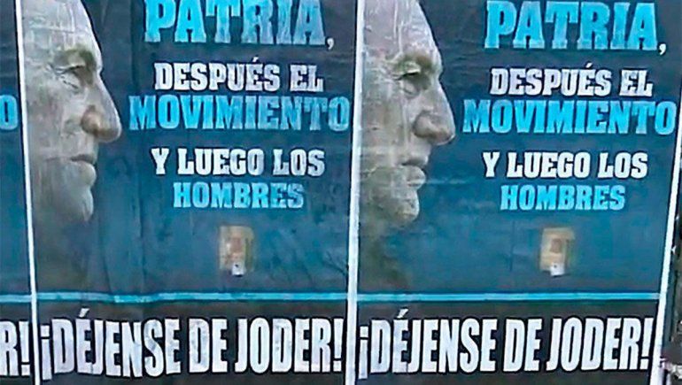 Déjense de joder, los afiches peronistas en el Congreso