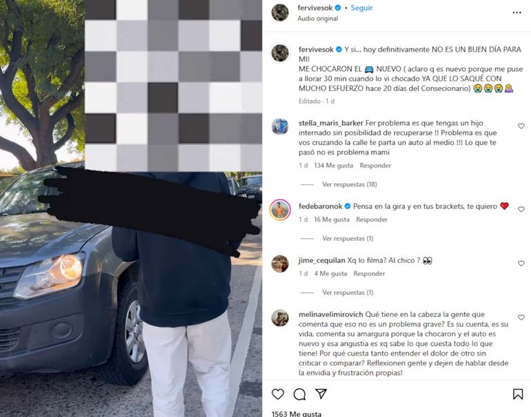 Fernanda Vives sufrió un choque Fernanda Vives sufrió un choque