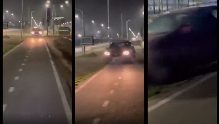 Indignación por un conductor que circuló por la ciclovía y casi atropelló a un ciclista: ¿Qué dijeron desde la Muni?