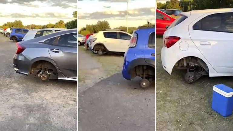 Los robarruedas se hicieron su propio festejo mundial en Ezeiza