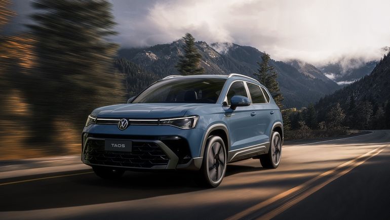 El nuevo Taos mantiene la gama de tres versiones pero con actualizaciones en todas las áreas. Foto: Volkswagen
