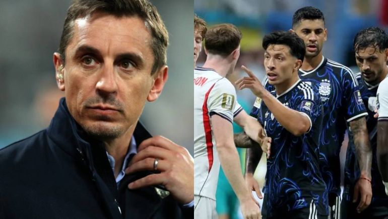 Gary Neville volvió a cargar contra Cuti Romero y Licha Martínez con una frase picante que incluyó a Messi