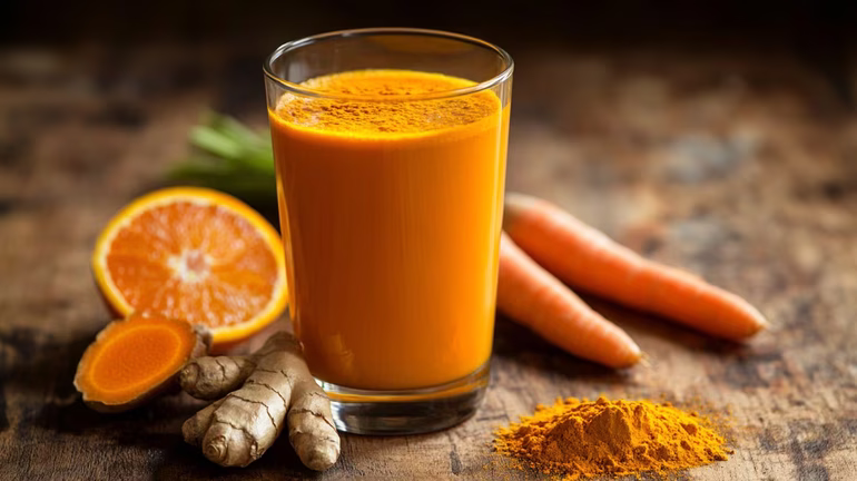 Jugo de naranja, zanahoria y jengibre Jugo de naranja, zanahoria y jengibre