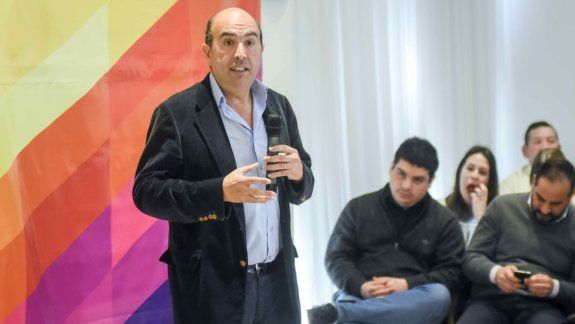 Bermúdez, ayer, en la asunción como líder del PRO en la provincia.