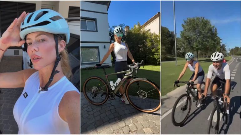 Nicole Neumann se apasion&oacute; por el ciclismo