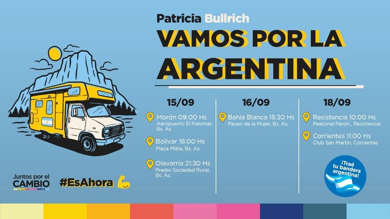 El anuncio de la recorrida de Patricia Bullrich. El anuncio de la recorrida de Patricia Bullrich.