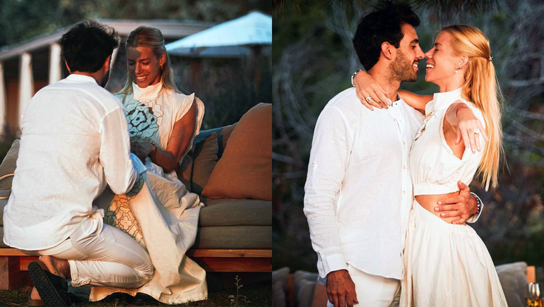 Nicole Neumann y José Manuel Urcera se comprometieron el 4 de enero de 2023 en coincidencia con el aniversario de casados de los padres del piloto.