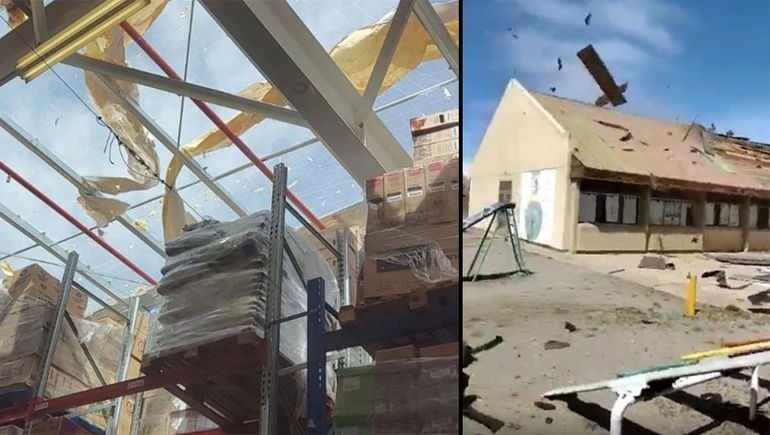 ¡Pánico! Clientes grabaron cuando el techo de un super se voló